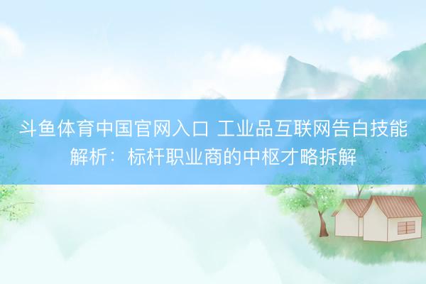 斗鱼体育中国官网入口 工业品互联网告白技能解析:标杆职业商的中枢才略拆解