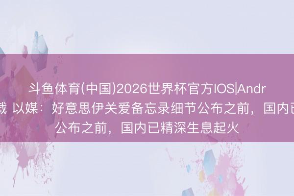 斗鱼体育(中国)2026世界杯官方IOS|Android手机app下载 以媒:好意思伊关爱备忘录细节公布之前,国内已精深生息起火